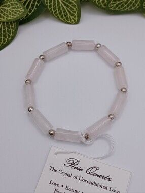Rose Quartz Healing Crystal Stretch Bracelet